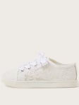 Monsoon Girls Lacey Princess Trainers - Ivory, Light Cream, Size 4 Older