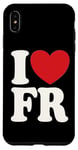 Coque pour iPhone XS Max J'aime FR I Heart FR Initiales Hearts Art F.R