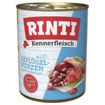 RINTI Connoisseur kjøtt 1 x 800 g - med fjørfehjerter