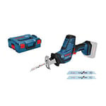 Bosch Professional 18V System GSA 18 V-LI C cordless reciprocating saw (compact version, 3 x reciprocating saw blades, excluding rechargable batteries and charger, in L-BOXX)