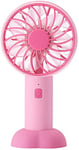 Dfjhure Mini Portable Hand held Fan, Desk Fan,Electric USB Outdoor Fan with Rechargeable 1000mAh,3-Speed,Hand Fan for Outdoor Sports/Home/Office/Studying (Pink)