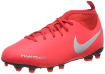 Nike Unisex Kids’ Jr Phantom Vsn Club Df Fg/mg Footbal Shoes, Multicolour (Bright Crimson/Metallic Silver 600) 5 UK