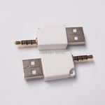 convertor 2 pcs/lot convertisseur d'écouteurs Ipod shuffle 1 et 2 génération, convertisseur 3.5mm vers USB Nipseyteko