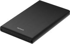 DELTACO eksternt kabinett for 1x2,5" SATA 6Gb/s-harddisk, USB3, svart