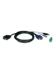 Tripp Lite 10ft USB / PS2 Cable Kit for KVM Switches B040 / B042 Series KVMs 10' - keyboard / video / mouse (KVM) cable kit - 3 m