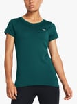 Under Armour HeatGear Armour Short Sleeve Gym Top, Hydro Teal/White