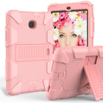 for Samsung Galaxy Tab A 8.0 2018 Model T387 Case, Hybrid Rugged Full-Body Heavy Duty Protective Cover Built with Kickstand, Screen & Camera Drop Protection, High-Impact Shock Absorbent (Rose Gold)