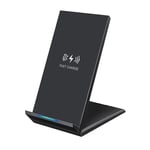 P Prettyia Wireless Charger, 20W Max Qi-Certified Wireless Charging Stand, Compatible with SE 2020/11 Pro Max/X/8 - Black