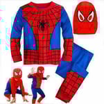 Barn Pojkar Spiderman Cosplay Kostym Mask Superhjälte Fancy Dress Party Outfit 1 L(6-7 Years)