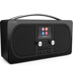 Pure Evoke H6 Prestige Edition Portable Stereo DAB/DAB+/FM Radio with Bluetooth Music Streaming, Alarms and Full Colour Display - Black