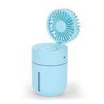 2 in 1 Portable USB Fan flexible with air diffuser Cooler Mini Fan Handy Desk Home Office Cooling mist Fan humidifier 400ml 94 * 90 * 157mm-Blue