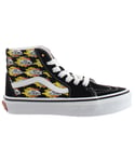 Vans Childrens Unisex Flame Logo Repeat SK8-Hi Black Kids Shoes Leather - Size UK 10.5 Kids