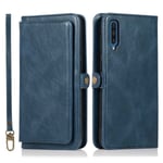 Samsung Galaxy A50 - Stilsäkert Dubbelfunktions Plånboksfodral Mörkblå