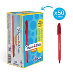 Paper Mate InkJoy 100 CAP Ball Pen with 1.0 mm Medium Tip - Red, Pack of 50