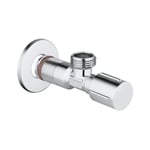 ROBINET D'ARRET EQUERRE RACCORD MURAL 1/2" CHROME GROHE