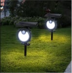 3.7W LED Solar Wall Lamp Outdoor Garden Spike Floodlight PIR Sensor, 6500K, IP44 (pack of 2)