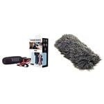RØDE VideoMic On-camera Shotgun Microphone with High-pass Filter and Pad for Filmmaking, Content Creation and Location Recording & windscreen DeadCat GO for VideoMic GO with faux fur cover