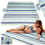Strandmatta strandpicknickfilt 200x200cm blå