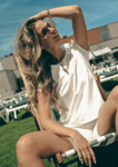 PEACHY Key Hole Top Cloud White Women (Storlek: M)