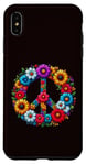 Coque pour iPhone XS Max Signe de la paix coloré fleurs hippie rétro années 60 70 pour femme