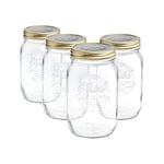 Quattro Stagioni Glass Preserving Jars 1.5L Clear Pack of 4