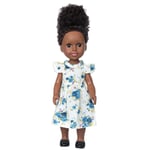 Poupée noire fille Afro-américaine de la peau noire poupée bébé poupée en vinyle de 13 pouces avec cheveux bouclés mignons collection d'art pour anniversaire d'enfant garçon fille (D)
