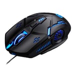 MagiDeal Wired Computer Gaming mouse, PC Laptop USB RGB Optical Plug and Play Mice LED Light up 4 DPI Up to 3200 DPI Skin-friendly for Mac - Black Mute