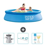 Intex Pyöreä puhallettava Easy Set uima-allas - 244 x 61 cm - Sininen - Mukana Lisätarvikkeet CB82