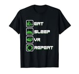 VR Virtual Reality PC Game Gamer Food Sleeping Gift T-Shirt