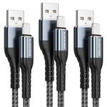 BLACKSYNCZE iPhone Charger Cable 3Pack 2M/6.6FT, [MFi Certified] Lightning Cabl