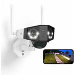 Caméra de Surveillance 3K 6MP 2.4/5GHz WiFi batterie sans fil, Deux Objectif de 180° Angle, Vision Nocturne Couleur - Reolink