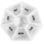 Clas Ohlson Doseringsask vecka, transparent lock, vit