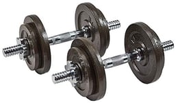 Signature Fitness Contoured Handle Cast Iron Adjustable Dumbbell Weight Set,Gray
