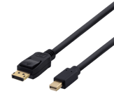 DELTACO – Mini DisplayPort / -kaapeli, DP 1.2, HBR, 3 m, musta (110007)