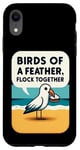 iPhone XR Birds of a Feather Flock Together - Cute Funny Beach Seagull Case