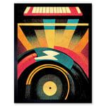 Retro Record Player DJ Decks Turntable Abstract Print Art Print Framed Poster Wall Decor 12x16 inch