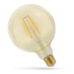 2W LED globlampa - Filament, 12,5 cm, rav färgad glas, extra varm, E27 - Dimbar : Inte dimbar, Kulör : Extra varm