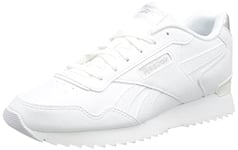 Reebok Women's Glide Ripple Clip Sneaker, Footwear White/Silver Met./Footwear White, 8.5 UK