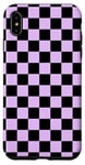 iPhone XS Max Black Purple Classic Checkered Pattern Checker Checkerboard Case