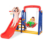 3 in 1 Toddler Slide and Swing Set Indoor Outdoor Climber Slide Playset