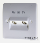 MK Logic Plus - K3522 WHI - 1g Twin Isolated TV/FM Co-axial Outlet Socket