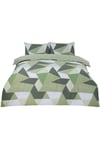 Shapes Duvet Cover Pillowcase Bedding Set, Sage
