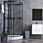 bathlife dusjkabinett betrakta 90x90 rund c/w klarglass
