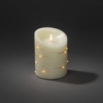Konstsmide Christmas LED-vahakynttilä creme, valoväri meripihka, K 14cm