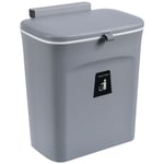 Poubelle à compost pour cuisine – Poubelle de comptoir ou sous l'évier, petite poubelle à suspendre avec couvercle pour salle de bain/chambre(gris)