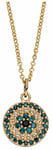 Elements Gold GP2267 9ct Yellow Gold Blue/white Topaz Black Jewellery