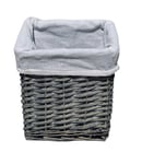 Small Wicker Willow Storage Basket With Cloth Lining 20 x 20 x 20 cm