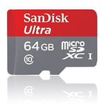 Sandisk Ultra 64 Gb Microsdxc Uhs-I Memory Card Sd Adapter No Fuss ... NEW
