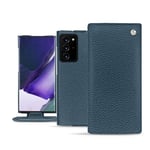 Housse cuir Samsung Galaxy Note20 Ultra - Rabat vertical - Bleu - Cuir grainé - Neuf