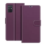 COODIO Samsung Galaxy A51 Case, Samsung A51 Phone Case, Galaxy A51 Wallet Case, Magnetic Flip Leather Case For Samsung Galaxy A51 Phone Cover, Violet